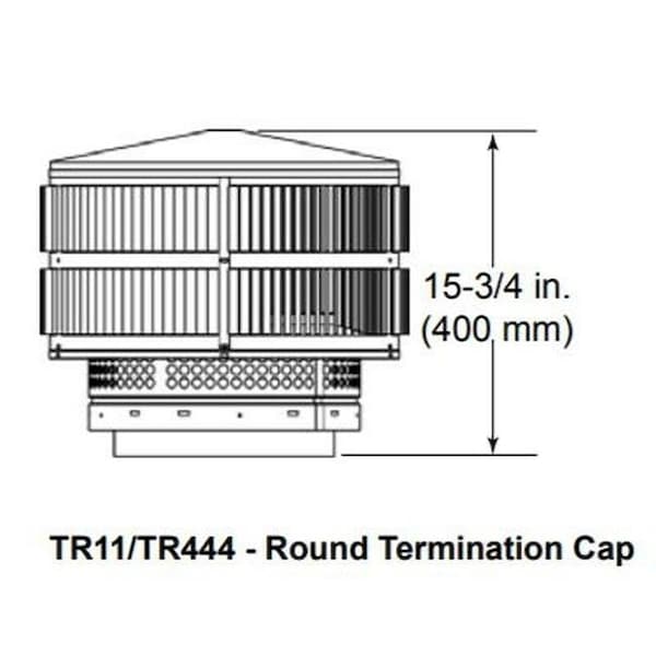 Majestic Pet Majestic TR11 Round Termination Cap with Storm Collar TR11 - main